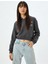 Crop Oversize Sweatshirt Kapüşonlu Arkası Baskılı Şardonlu 1