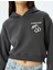 Crop Oversize Sweatshirt Kapüşonlu Arkası Baskılı Şardonlu 5