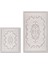 Raya Damask Doğal Pamuklu 2'li Banyo Paspas Seti 60X100 50X60 cm Taş 1