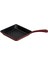 Döküm Mini Kare Izgara Tava Döküm Demir Yekpare Saplı Ölçü 16X16CM.-BORDO 1