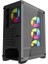 PB-PS7840B 600W Temperli Camlı 4*12CM Rainbow Fanlı Mesh Mid-T Atx Gaming Siyah Kasa 4