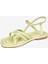 Kadın Neon Yeşili Hakiki Deri Sandalet 4Y2CS59032 3