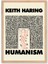 Keith Haring Hümanism - Doğal Ahşap Çerçeveli Tablo - Art Collection 2