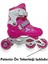 Çocuk Pateni Işıklı Çantalı Numara Ayarlanabilen Tek Sıra ve 2+1+1 Teker Paten Pembe Small 30-33 4