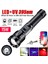 15W LED + Uv El Feneri 3000MAH Şarjlı 9 Mod Zoom Powerbank Özellikli Suya Dayanıklı Fener 1
