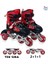 Çocuk Pateni Işıklı Çantalı Numara Ayarlanabilen Tek Sıra ve 2+1+1 Teker Paten Kırmızı Small 30-33 1