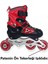 Çocuk Pateni Işıklı Çantalı Numara Ayarlanabilen Tek Sıra ve 2+1+1 Teker Paten Kırmızı Small 30-33 3