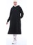 Atlas Kapşonlu Uzun Sade Basic Sweatshirt - 03007-1.003 - Siyah 1