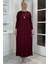 Beyza Fitilli Triko Elbise Bordo 1