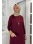 Beyza Fitilli Triko Elbise Bordo 2