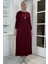 Beyza Fitilli Triko Elbise Bordo 3