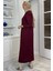 Beyza Fitilli Triko Elbise Bordo 5