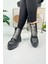 Günlük Kadın Bot Taşlı Bağcıklı Kalın Yüksek Tabanlı Yumuşak Hafif Rahat Bootie 1071 4