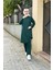 Kruvaze Bisiklet Yaka Sade Basic Tunik Panolon ikili takım - 03076-1.021 - Nefti 1