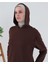 Atlas Kapşonlu Uzun Sade Basic Sweatshirt - 03007-1.020 - Mürdüm 4