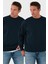 Regular Fit Bisiklet Yaka Şardonlu 2'li Paket Sweat Erkek SWEAT 5905255S2 1