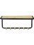 Gbmotion Bambu Ahşap & Metal Duvar Rafı – 6 Askılı, Çok Amaçlı Organizer, Askılık 58X26 cm 3