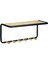 Gbmotion Bambu Ahşap & Metal Duvar Rafı – 6 Askılı, Çok Amaçlı Organizer, Askılık 58X26 cm 5