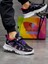 Unisex Bantlı Faylon Taban Çocuk Spor Ayakkabı-Siyah-Mor 1