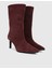 Alvina Hakiki Süet Deri Bordo Kadın Topuklu Bot 1