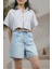 Nomad Düz Kesim Kadın Kot Şort Açık Mavi 1