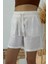 Verona Büyük Cepli %100 Keten Şort Beyaz 1