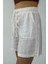 Verona Büyük Cepli %100 Keten Şort Beyaz 2