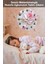 Mdf Duvar Saati Pembe Gül Desenli – 33X33 cm SDW385 4