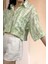 Baskılı Cepli Crop Gömlek Yeşil 2
