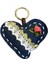 3242 El Yapımı Kalp Model Dantel Şerit ve Gül Motif Anahtarlık 3