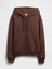 Kadın Kahverengi Gap Logo Fleece Fermuarlı Sweatshirt 2