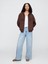 Kadın Kahverengi Gap Logo Fleece Fermuarlı Sweatshirt 4