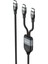 DUO POWER 100W Çift Uçlu, Type-C To Type-C + Type-C Şarj Kablosu, Örgü Tasarım, 1.2 Metre, Siyah 1