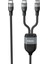 DUO POWER 100W Çift Uçlu, Type-C To Type-C + Type-C Şarj Kablosu, Örgü Tasarım, 1.2 Metre, Siyah 2