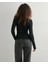 Uzun Kollu V Yaka Kruvaze Bluz 2