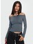 Madonna Yaka Yırtmaç Detaylı Uzun Kollu Bluz 1