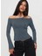 Madonna Yaka Yırtmaç Detaylı Uzun Kollu Bluz 7