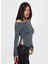 Madonna Yaka Yırtmaç Detaylı Uzun Kollu Bluz 8