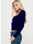 Uzun Kollu Kare Yaka Slim Fit Kadın Crop Bluz 4