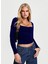 Uzun Kollu Kare Yaka Slim Fit Kadın Crop Bluz 7