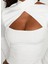 Kadın Uzun Kollu Cut Out Bluz – Çapraz Yaka, Crop Fit, Esnek Kumaş 5
