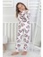 Kalp Desenli Fitilli Interlok Kumaş %100 Pamuk Kız Çocuk Pijama Takımı 3