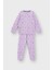 Başak Çiçeği Desenli Lila Fitilli Interlok Kumaş %100 Pamuk Kız Çocuk Pijama Takımı 1