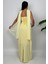 Lilina Straplez Fiyonk Detaylı Şal Aksesuarlı Uzun Sarı Abiye Elbise 5
