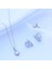 Etrafı Pırıltılı Taşlarla Çevrili Elips Montür Sky Diamond Gümüş Set 5