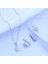 Etrafı Pırıltılı Taşlarla Çevirili Damla Montür Sky Diamond Gümüş Set 5