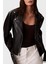 Relaxed Fit Kemerli Apaş Yaka Biker Deri Ceket LV044C532GBAE Bayan Ceket LV044C532G Bae 1