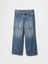 Kız Bebek Mavi Wide Leg Denim Pantolon 1