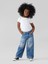 Kız Bebek Mavi Wide Leg Denim Pantolon 4