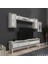Ponnyct 180 cm Tv Ünitesi Takımı Beyaz Gümüş 5